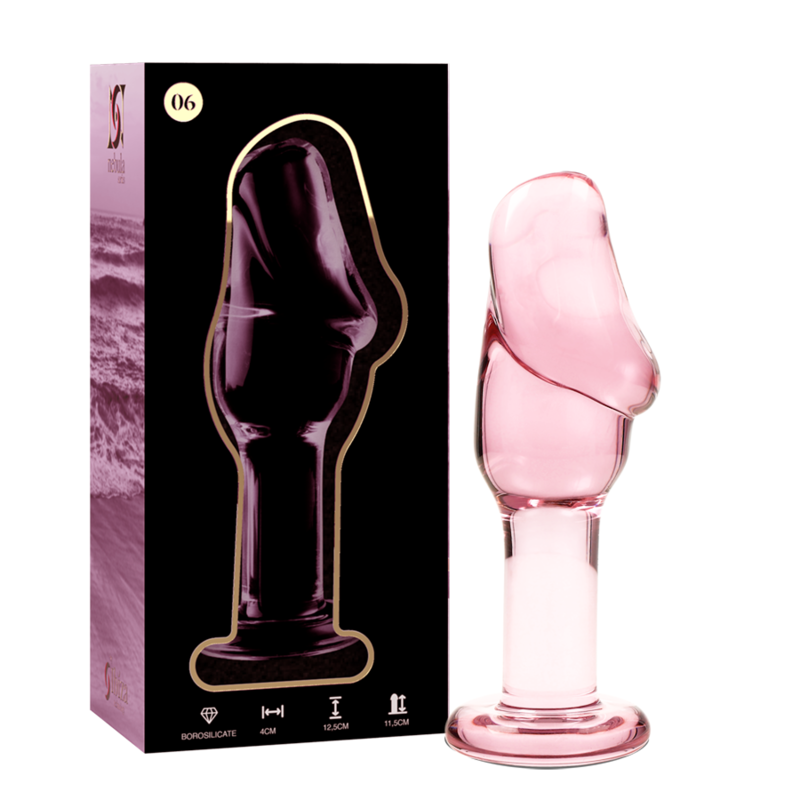 NEBULA SERIES BY IBIZA - MODEL 6 anale plug van borosilicaatglas, roze, 12.5 CM -O- 4 CM