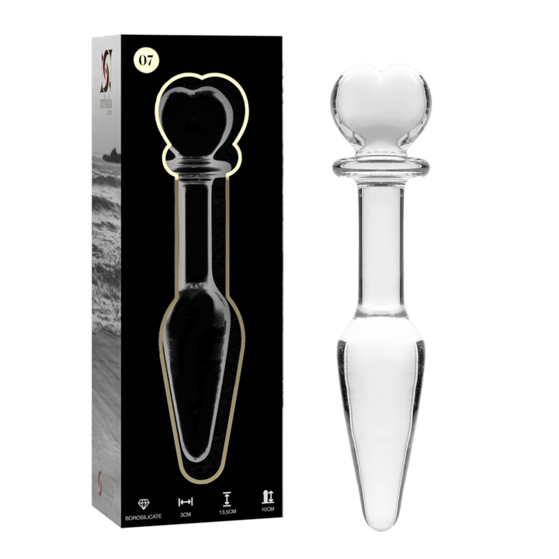 NEBULA SERIES BY IBIZA - MODEL 7 anale plug van borosilicaatglas, transparant, 13.5 CM -O- 3 CM