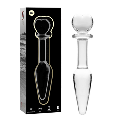 NEBULA SERIES BY IBIZA - MODEL 7 anale plug van borosilicaatglas, transparant, 13.5 CM -O- 3 CM
