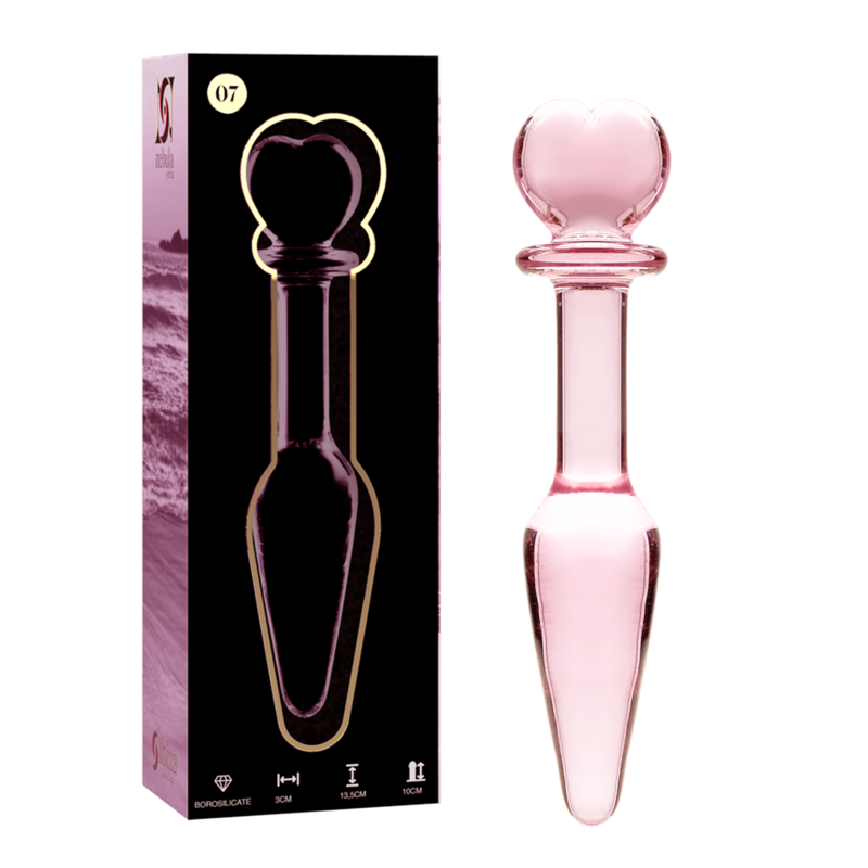 NEBULA SERIES BY IBIZA - MODEL 7 anale plug van borosilicaatglas, roze, 13.5 CM -O- 3 CM
