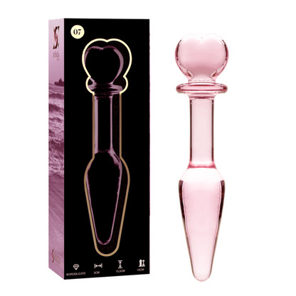 NEBULA SERIES BY IBIZA - MODEL 7 anale plug van borosilicaatglas, roze, 13.5 CM -O- 3 CM