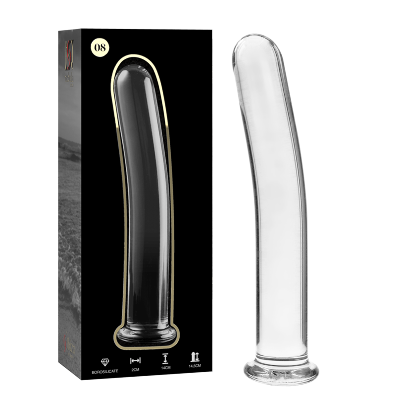 NEBULA SERIES BY IBIZA - MODEL 8 dildo van borosilicaatglas, transparant, 14.5 CM -O- 2 CM