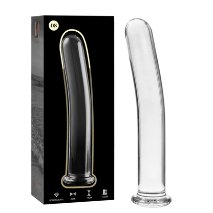 NEBULA SERIES BY IBIZA - MODEL 8 dildo van borosilicaatglas, transparant, 14.5 CM -O- 2 CM