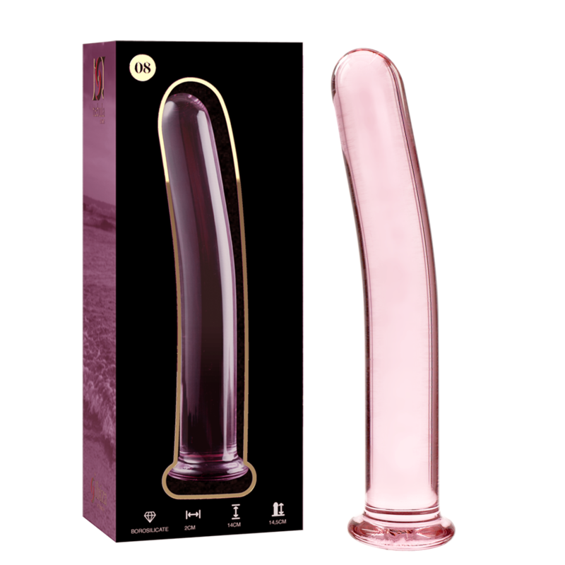 NEBULA SERIES BY IBIZA - MODEL 8 dildo van borosilicaatglas, roze, 14.5 CM -O- 2 CM