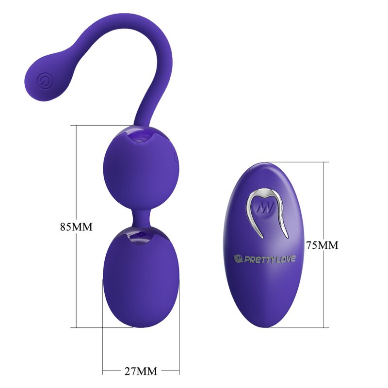 PRETTY LOVE - WILLIE YOUTH-vibrator met afstandsbediening, balletjes en violette vibratie