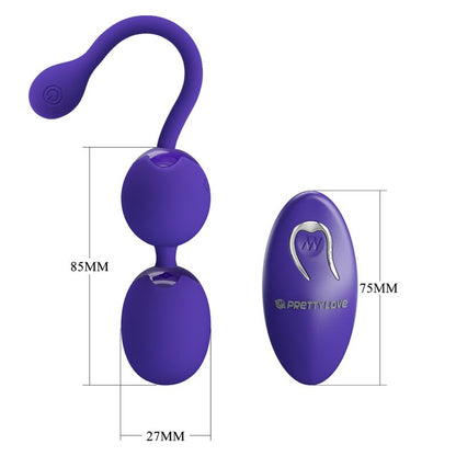 PRETTY LOVE - WILLIE YOUTH-vibrator met afstandsbediening, balletjes en violette vibratie