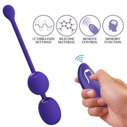PRETTY LOVE - WILLIE YOUTH-vibrator met afstandsbediening, balletjes en violette vibratie