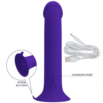 PRETTY LOVE - MURRAY YOUTH vibrerende dildo en oplaadbare paarse vibrator