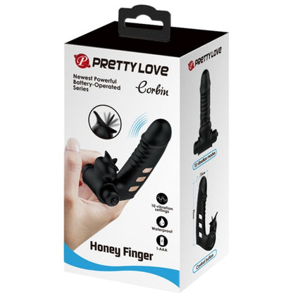 PRETTY LOVE - CORBIN zwarte vibrator-vingerhoes