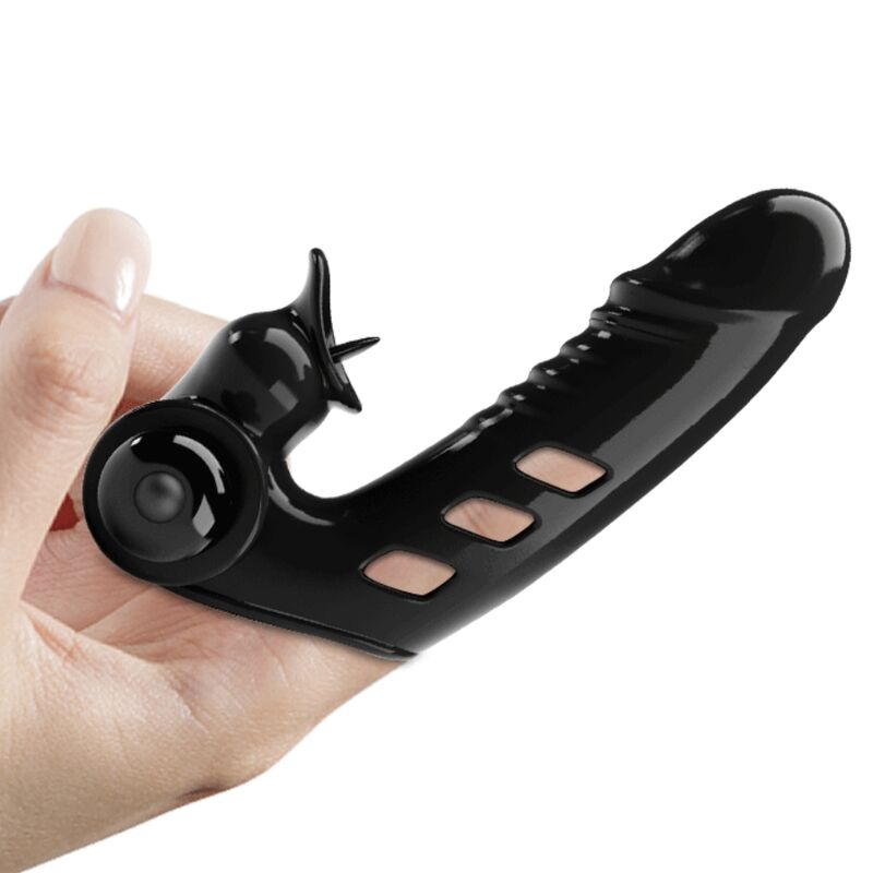PRETTY LOVE - CORBIN zwarte vibrator-vingerhoes