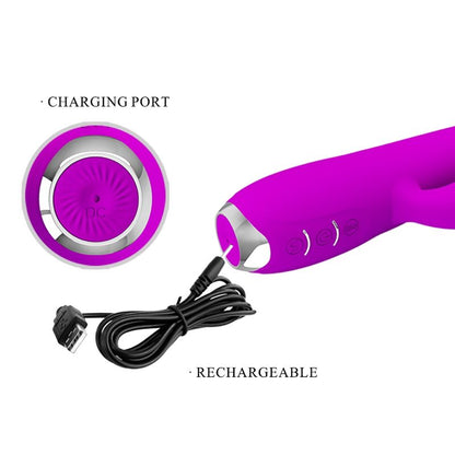 PRETTY LOVE - GLORIA paarse oplaadbare konijnenvibrator, waterdicht