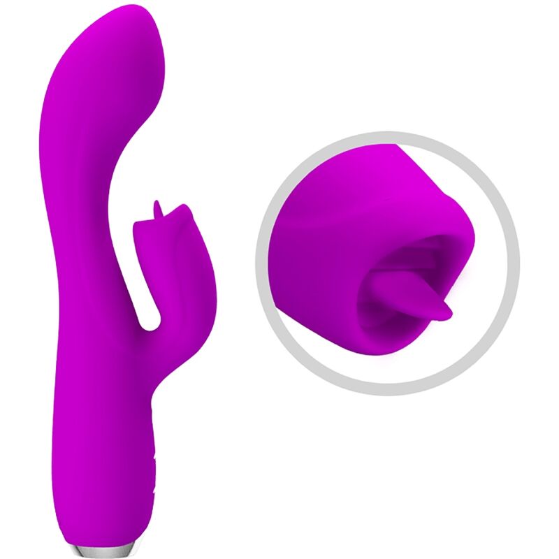 PRETTY LOVE - GLORIA paarse oplaadbare konijnenvibrator, waterdicht