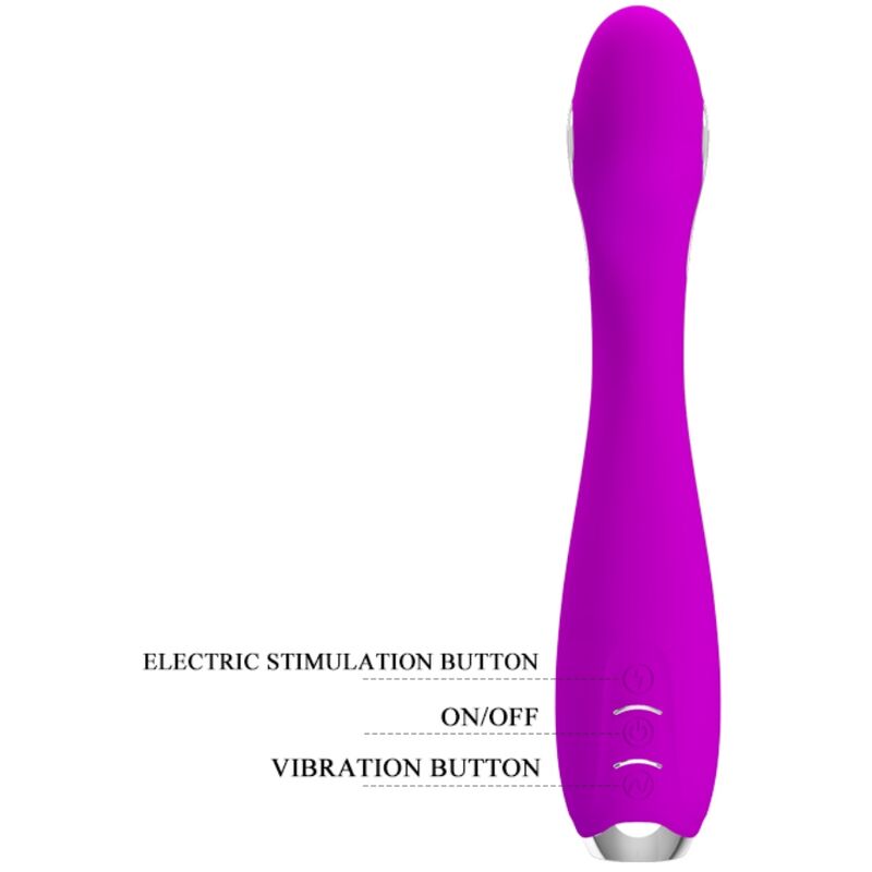 PRETTY LOVE - HECTOR paarse oplaadbare elektroschokvibrator, waterdicht