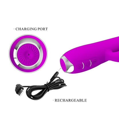 PRETTY LOVE - REGINA paarse oplaadbare vibrator met zuigfunctie en gel