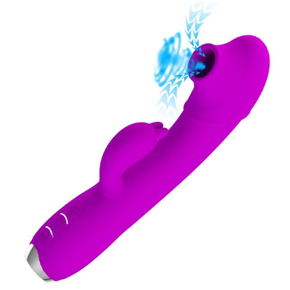 PRETTY LOVE - REGINA paarse oplaadbare vibrator met zuigfunctie en gel