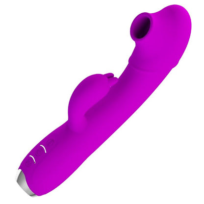 PRETTY LOVE - REGINA paarse oplaadbare vibrator met zuigfunctie en gel
