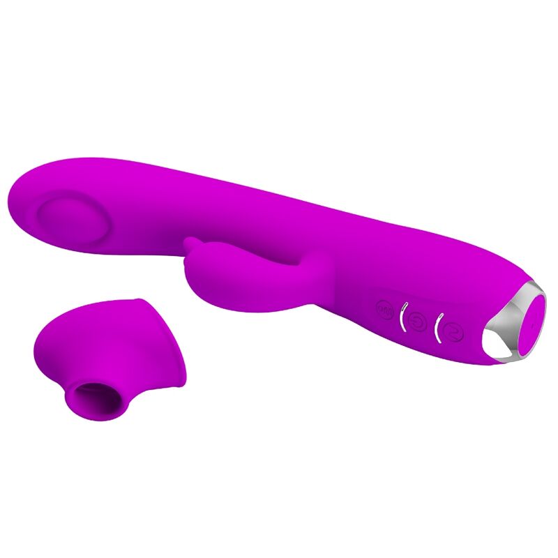 PRETTY LOVE - REGINA paarse oplaadbare vibrator met zuigfunctie en gel
