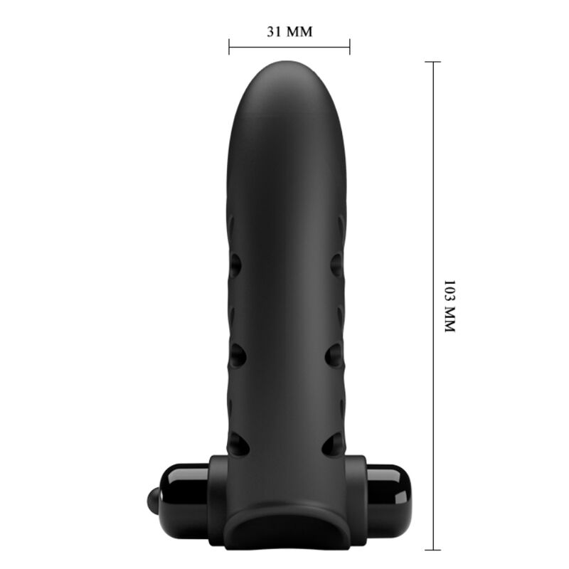 PRETTY LOVE - VANCE zwarte konijnenvibrator-vingerhoes