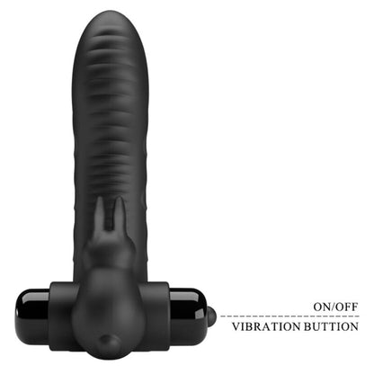 PRETTY LOVE - VANCE zwarte konijnenvibrator-vingerhoes