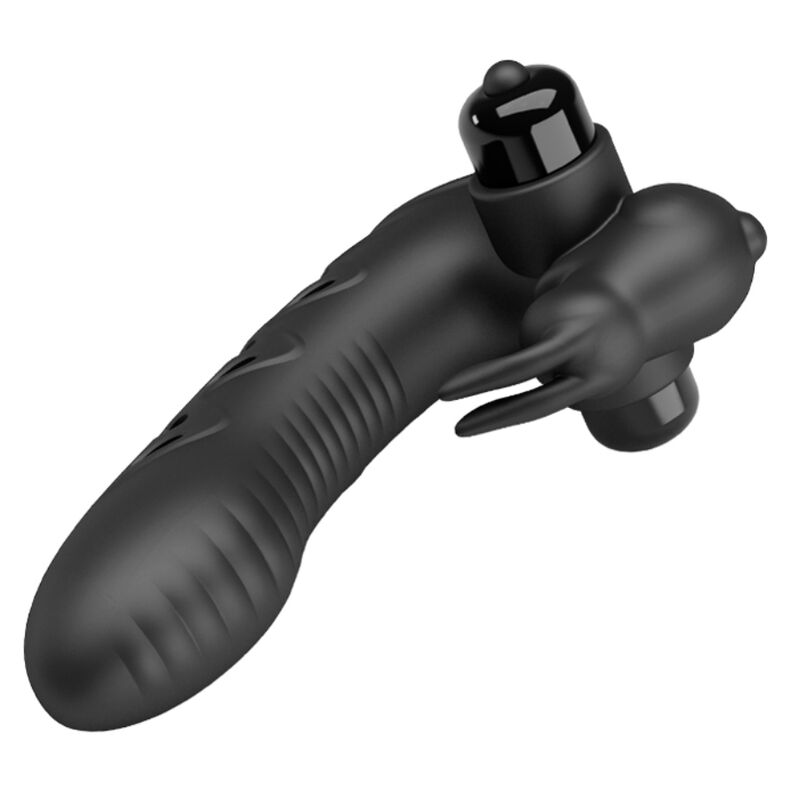 PRETTY LOVE - VANCE zwarte konijnenvibrator-vingerhoes