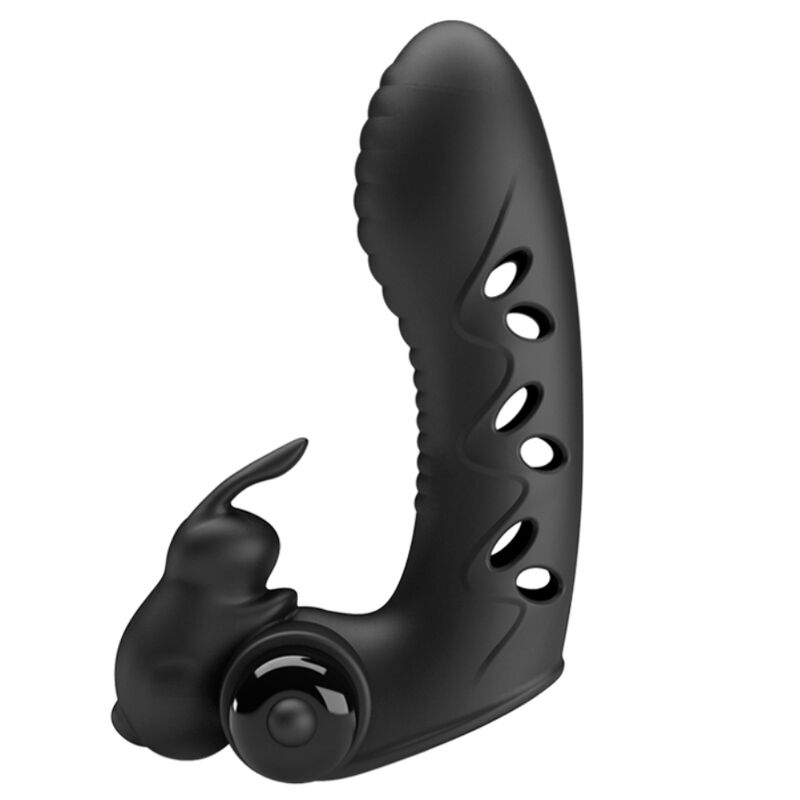 PRETTY LOVE - VANCE zwarte konijnenvibrator-vingerhoes