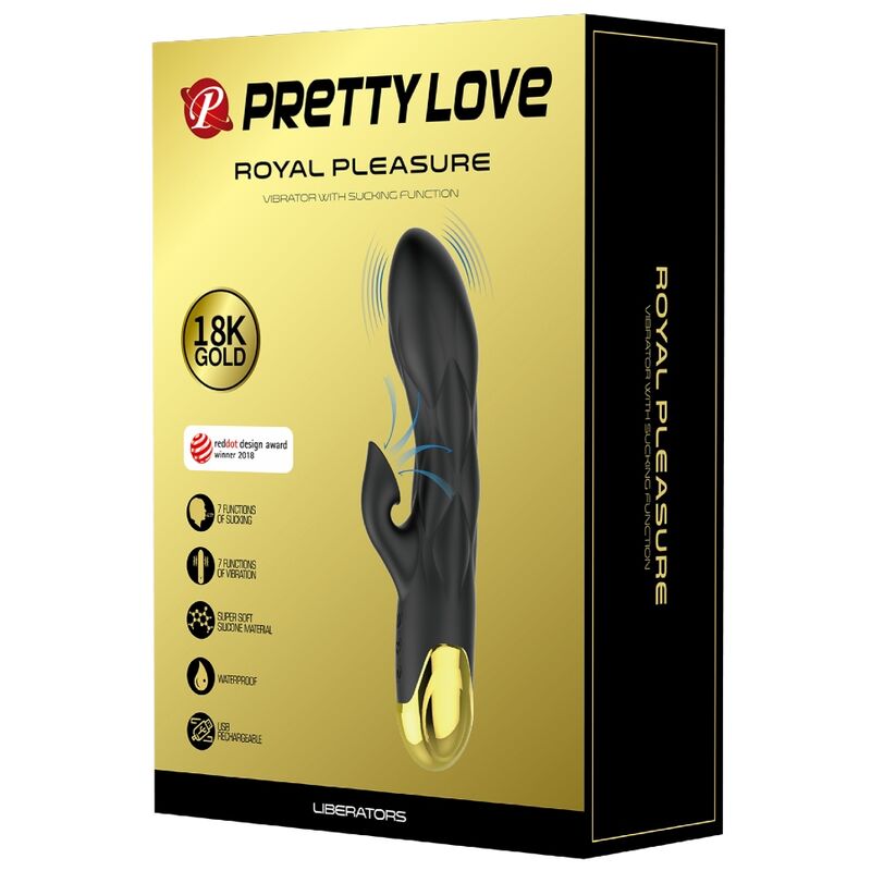 PRETTY LOVE - BLACK oplaadbare luxe vibrator met vergulde afwerking
