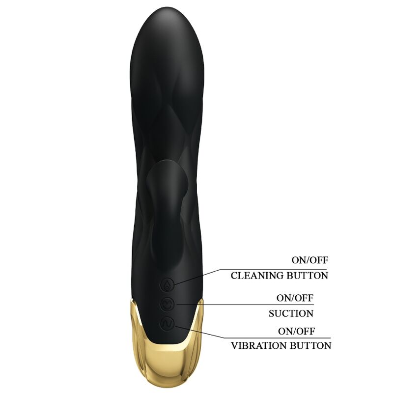 PRETTY LOVE - BLACK oplaadbare luxe vibrator met vergulde afwerking