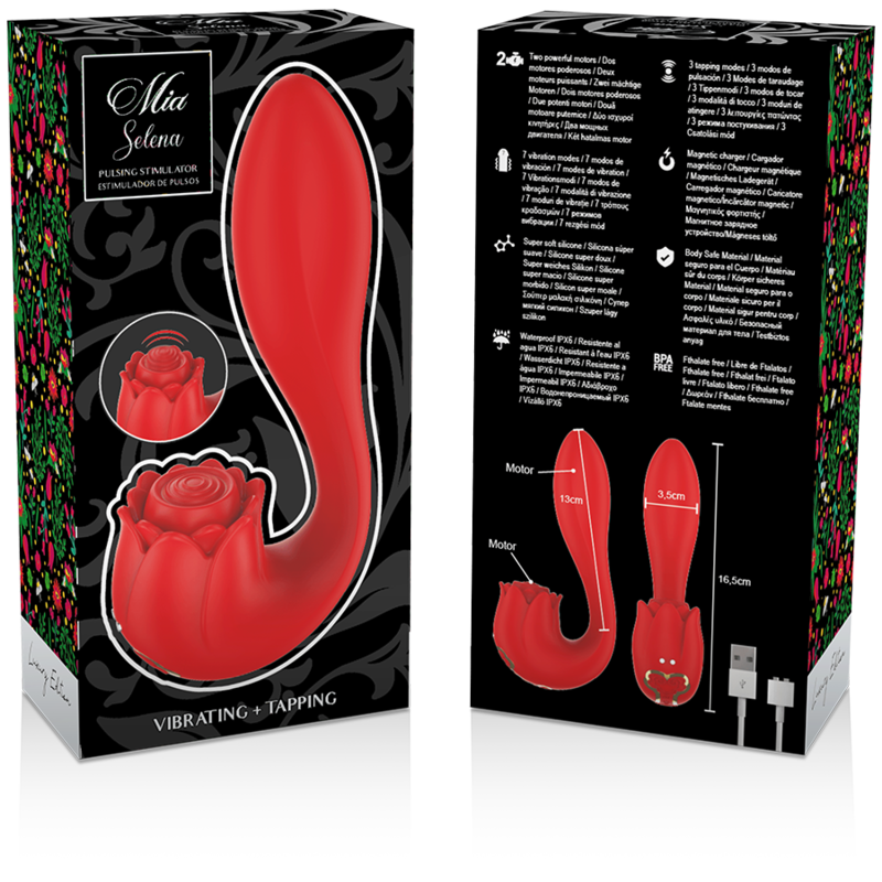 MIA - SELENA rode stimulerende vibrator met tikfunctie