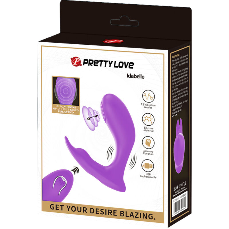 PRETTY LOVE - IDABELLE trillings- en pulserende afstandsbediening violet