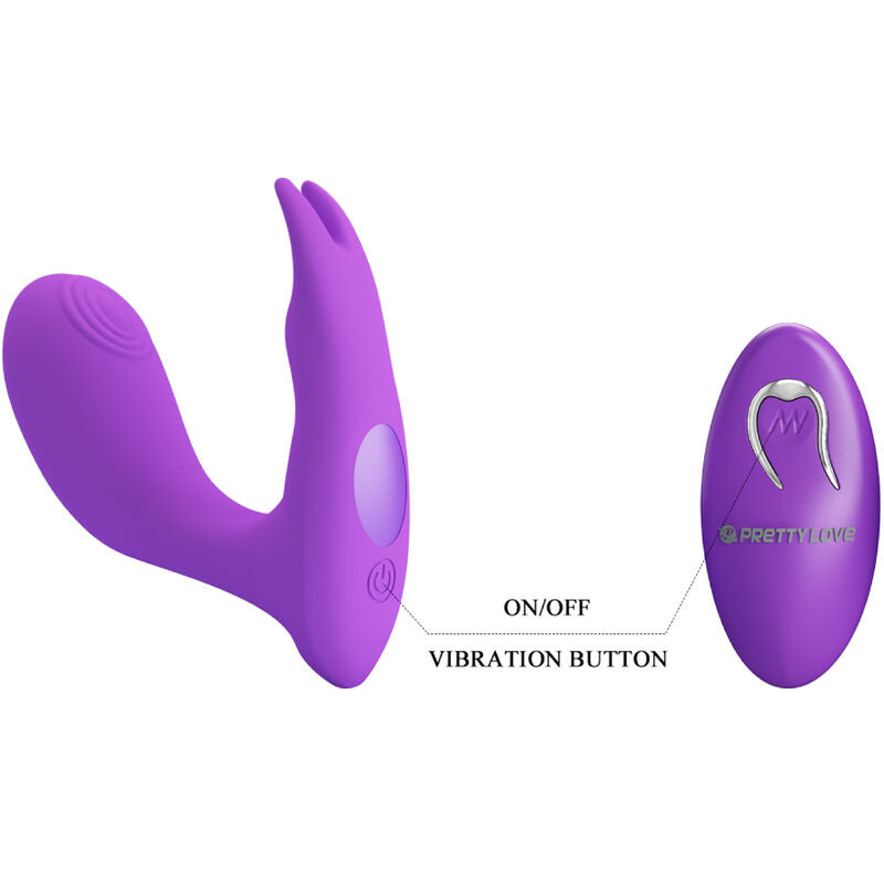 PRETTY LOVE - IDABELLE trillings- en pulserende afstandsbediening violet