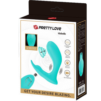 PRETTY LOVE - IDABELLE trillings- en pulserende afstandsbediening blauw