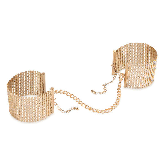 BIJOUX - DÉSIR MÉTALLIQUE GOLDEN metalen mesh-handboeien