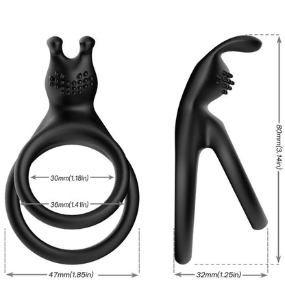 ARMONY - TENSY DOUBLE RABBIT RING ZWART