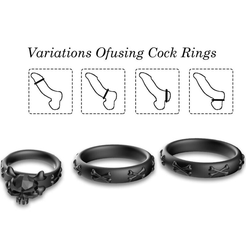 ARMONY - RINGEN CALAVERA SILICONEN ZWART