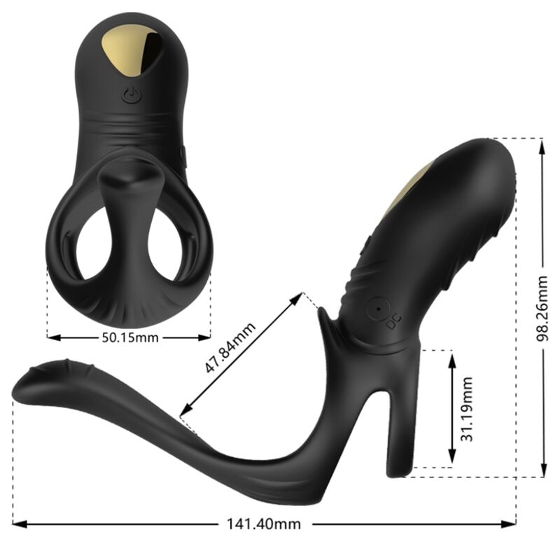 ARMONY - JOY JUMPER RINGVIBRATOR VOOR KOPPELS & ANALE PLUG ZWART
