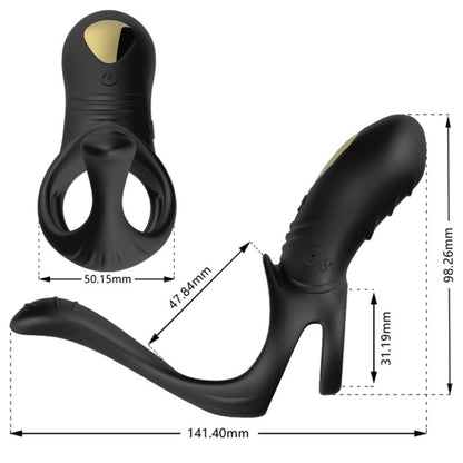 ARMONY - JOY JUMPER RINGVIBRATOR VOOR KOPPELS & ANALE PLUG ZWART