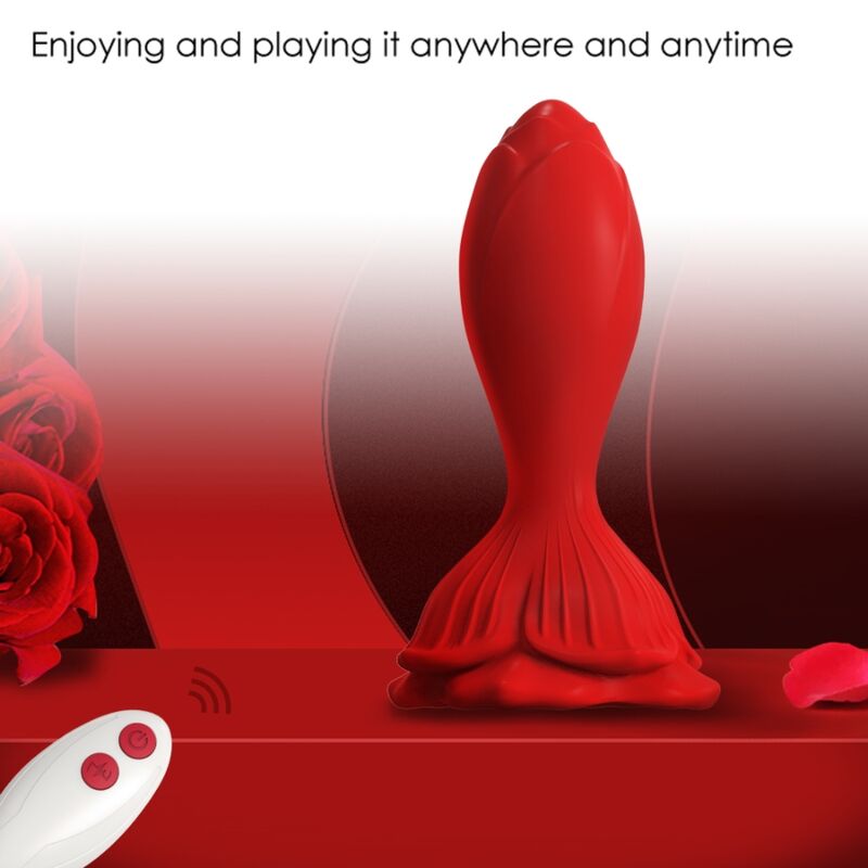 ARMONY - PINK vibrator en anaalplug, klein, met afstandsbediening, rood