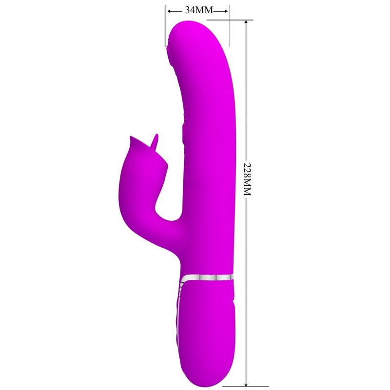 PRETTY LOVE - konijnenvibrator met likfunctie fuchsia