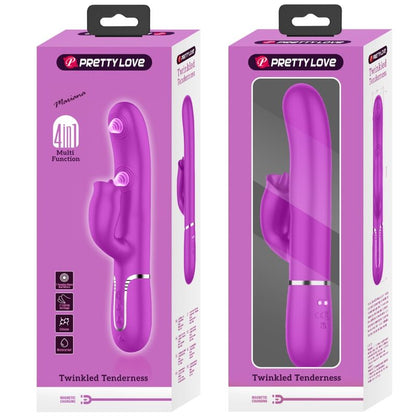 PRETTY LOVE - konijnenvibrator met likfunctie fuchsia