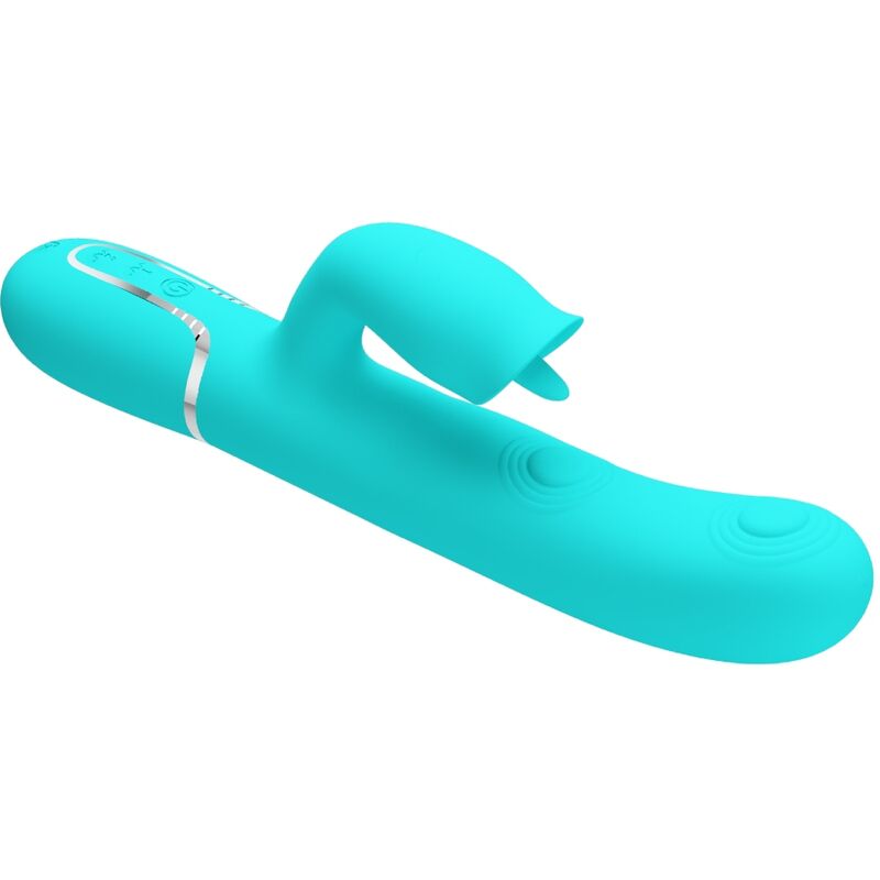 PRETTY LOVE - konijnenvibrator met likfunctie aquagroen