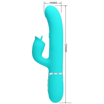 PRETTY LOVE - konijnenvibrator met likfunctie aquagroen