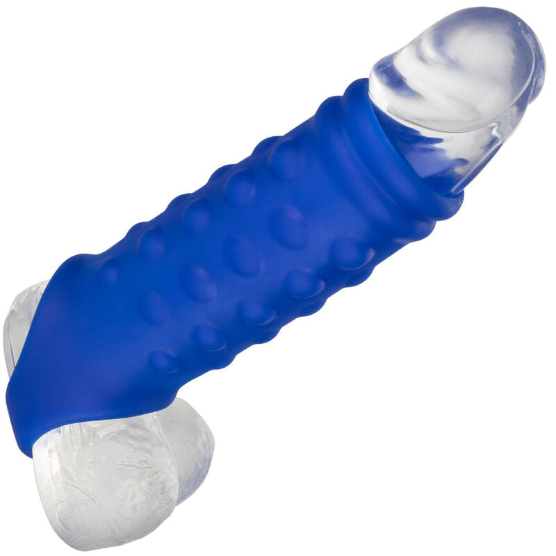 CALEXOTICS - ADMIRAL GERIBBELDE PENISHOES VAN VLOEIBARE SILICONEN BLAUW