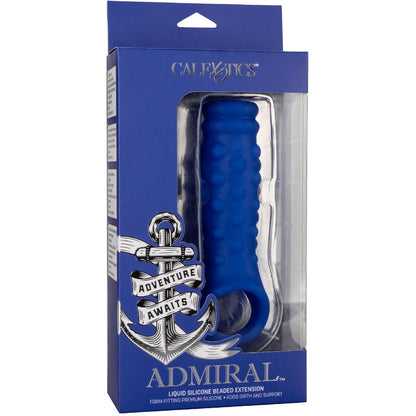 CALEXOTICS - ADMIRAL GERIBBELDE PENISHOES VAN VLOEIBARE SILICONEN BLAUW
