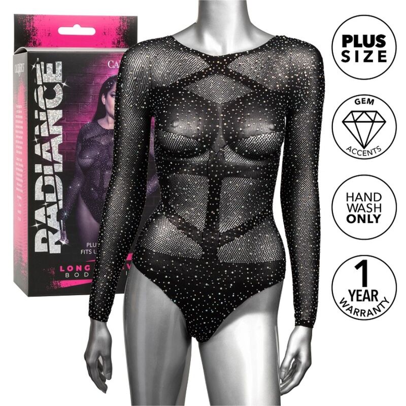 CALEXOTICS - RADIANCE bodysuit met lange mouwen RHINE grote maat