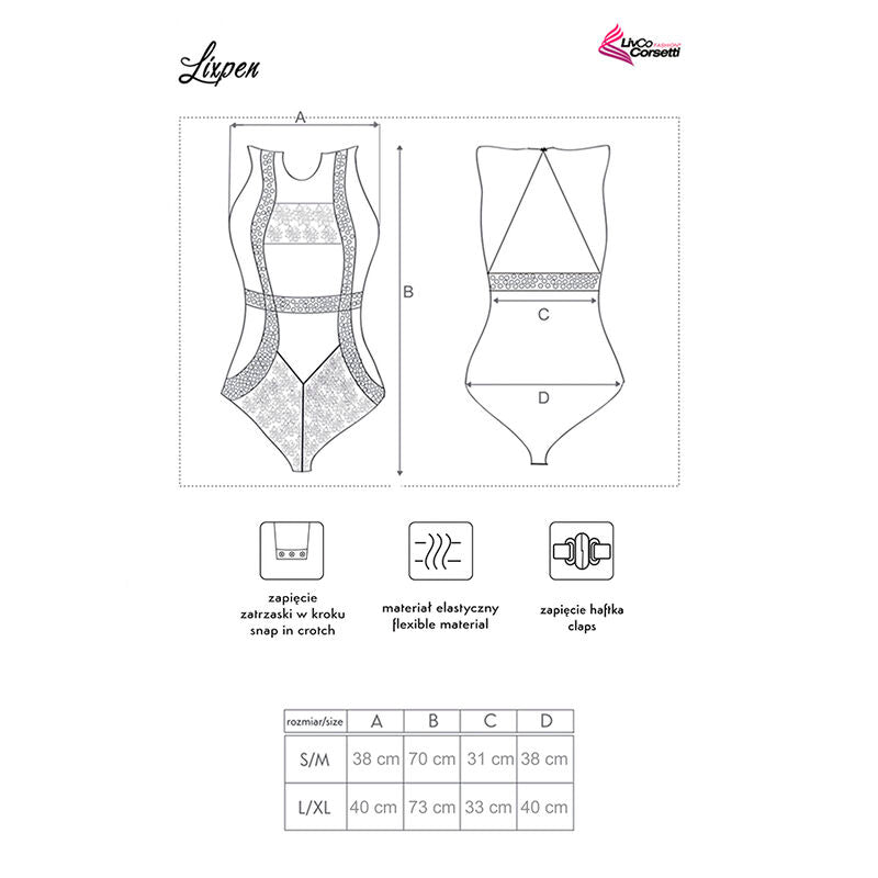 LIVCO CORSETTI FASHION - LIXPEN LC 90612 BODY ZWART