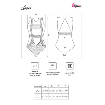 LIVCO CORSETTI FASHION - LIXPEN LC 90612 BODY ZWART