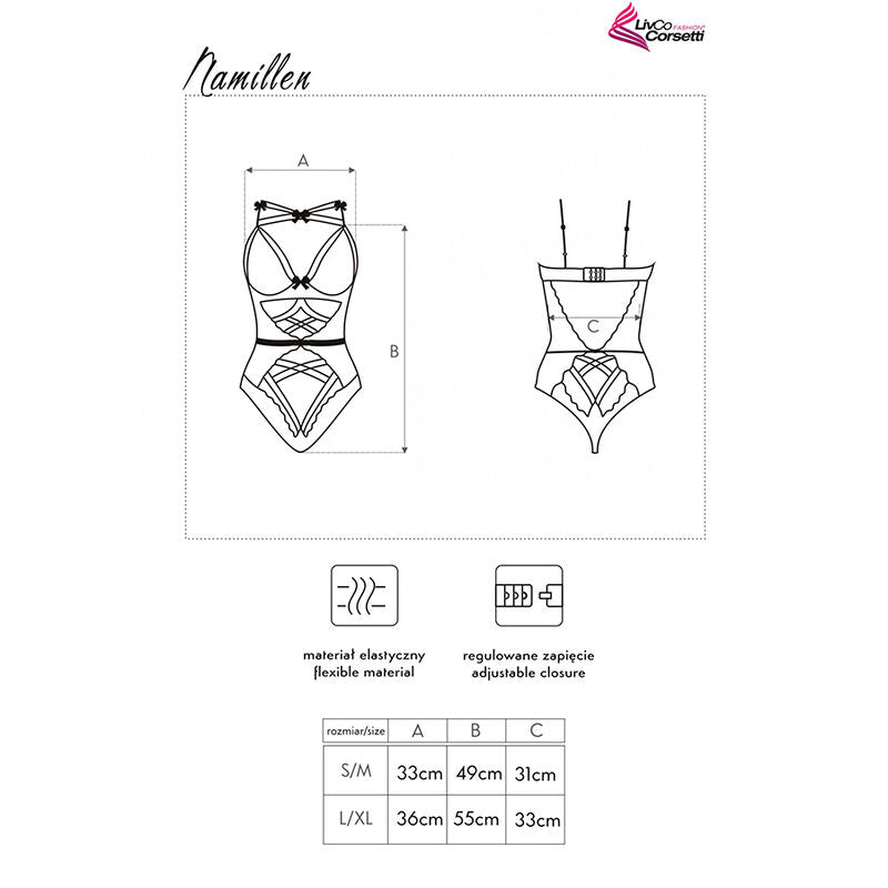 LIVCO CORSETTI FASHION - NAMILLEN LC 90528 BODY ZWART