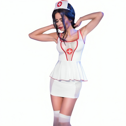 CHILIROSE - CR 4160 verpleegsterskostuum top & rok S/M