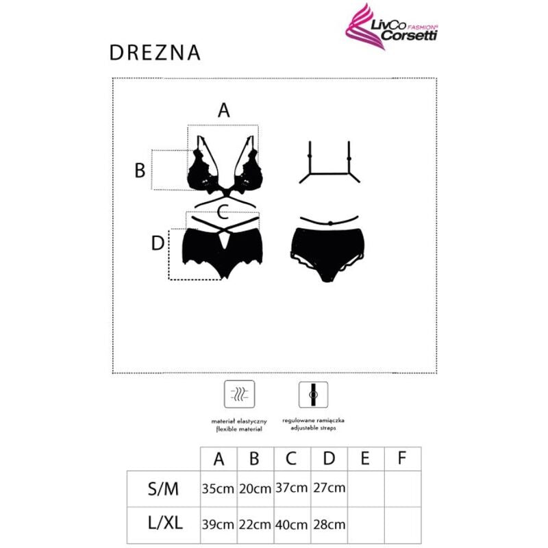 LIVCO CORSETTI FASHION - DREZNA LC 90733 beha + slip zwart