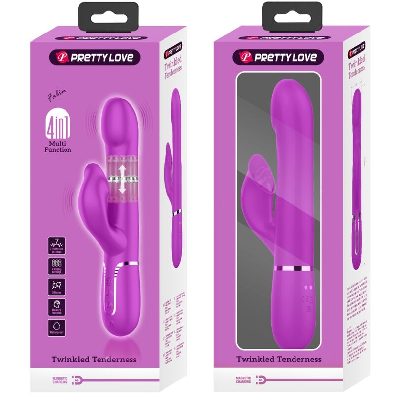 PRETTY LOVE - KONIJNENVIBRATOR MET PARELS VIOLET